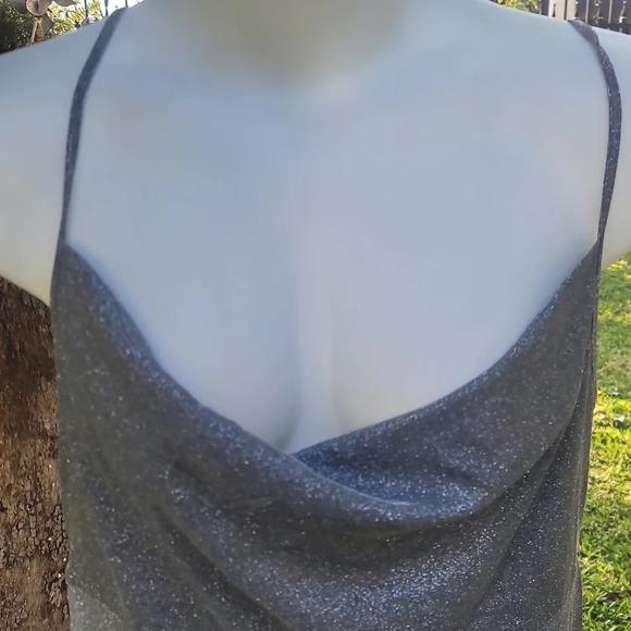 Shein sxy plus size 2xl silver glitter homecoming ruched side slip dress - Picture 6 of 14